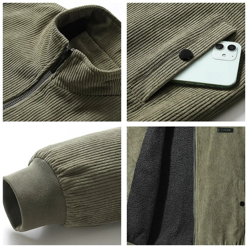 Michael | Cordjacke mit Fleecefutter